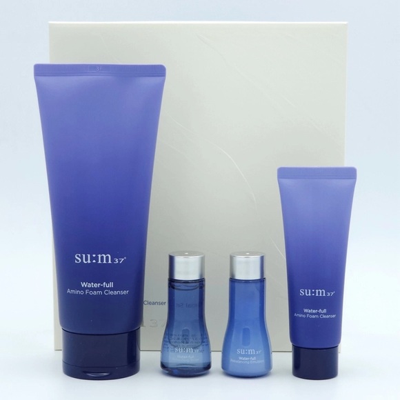 SU:M37 Water-full Amino Foam Cleanser Special Set 4 Items Moisturizing K-Beauty - Picture 1 of 11